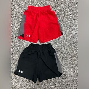 Under Armour Kids' Red and Black Athletic Shorts